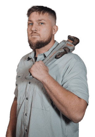 Plumber Holding Plumbing Wrench